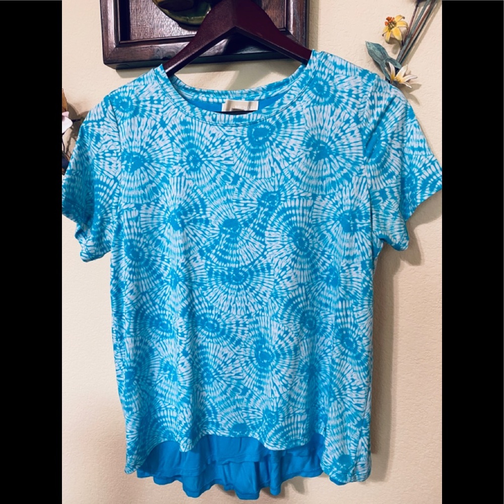Michael Kors printed light blue and white blouse